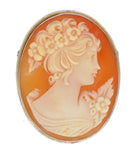Art Deco Carved Shell Cameo Brooch - Vintage Lane Jewelry