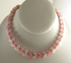 Vintage Lisner Thermoset Pink Rhodium Rhinestone Necklace Bracelet Parure - Vintage Lane Jewelry