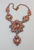 Czech Glass Dusty Rose Glass Statement Necklace - Vintage Lane Jewelry