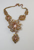 Czech Glass Dusty Rose Glass Statement Necklace - Vintage Lane Jewelry