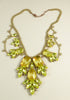 Czech Vaseline Uranium Statement Necklace Husar D - Vintage Lane Jewelry