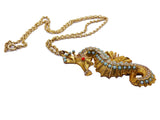 Vintage Hattie Carnegie Seahorse Pendant Necklace - Vintage Lane Jewelry