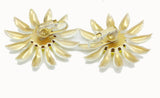 White Enamel Daisy Cuff Bracelet and Clip Earrings - Vintage Lane Jewelry