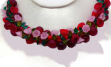 Glass Beaded Cherry Blossom Flower Necklace - Vintage Lane Jewelry