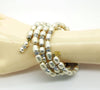 Vintage Miriam Haskell Baroque Glass Pearl and Rhinestone Rondelle Wrap Bracelet - Vintage Lane Jewelry