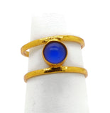 Gold Vermeil Double Band Mood Ring - Vintage Lane Jewelry