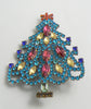 Huge Czech Glass Rhinestone Christmas Tree Pin - Vintage Lane Jewelry