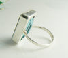 Huge Swiss Blue Topaz 18ct Sterling Silver Ring - Vintage Lane Jewelry