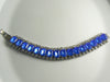 Vintage Sapphire Blue Rhinestone Deco Bracelet - Vintage Lane Jewelry