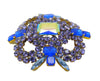 Czech Rhinestone Brooch, Huge Bijoux MG, Lavender and Blue - Vintage Lane Jewelry