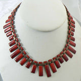 Matisse Red Enamel on Copper Necklace - Vintage Lane Jewelry