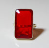 22CT Fire Garnet Sterling Silver Modernist Ring, 925 - Vintage Lane Jewelry