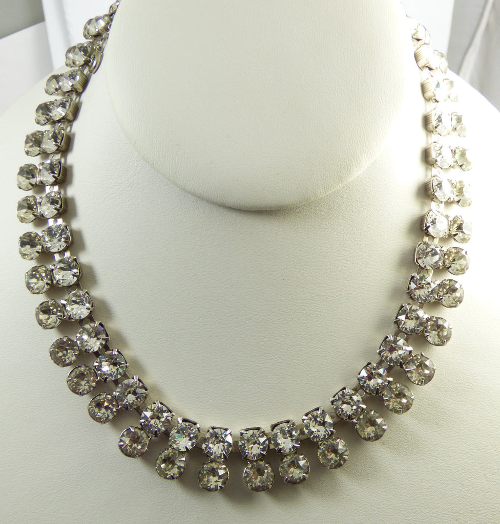 Vintage Rhinestone Necklace Bracelet Set - Vintage Lane Jewelry