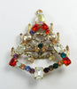 Signed Bijoux MG Rhinestone Christmas Tree Pin, Holiday brooch, X-mas Pin - Vintage Lane Jewelry