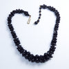 Vintage Germany Molded Black Glass Flower Beaded Necklace Choker - Vintage Lane Jewelry