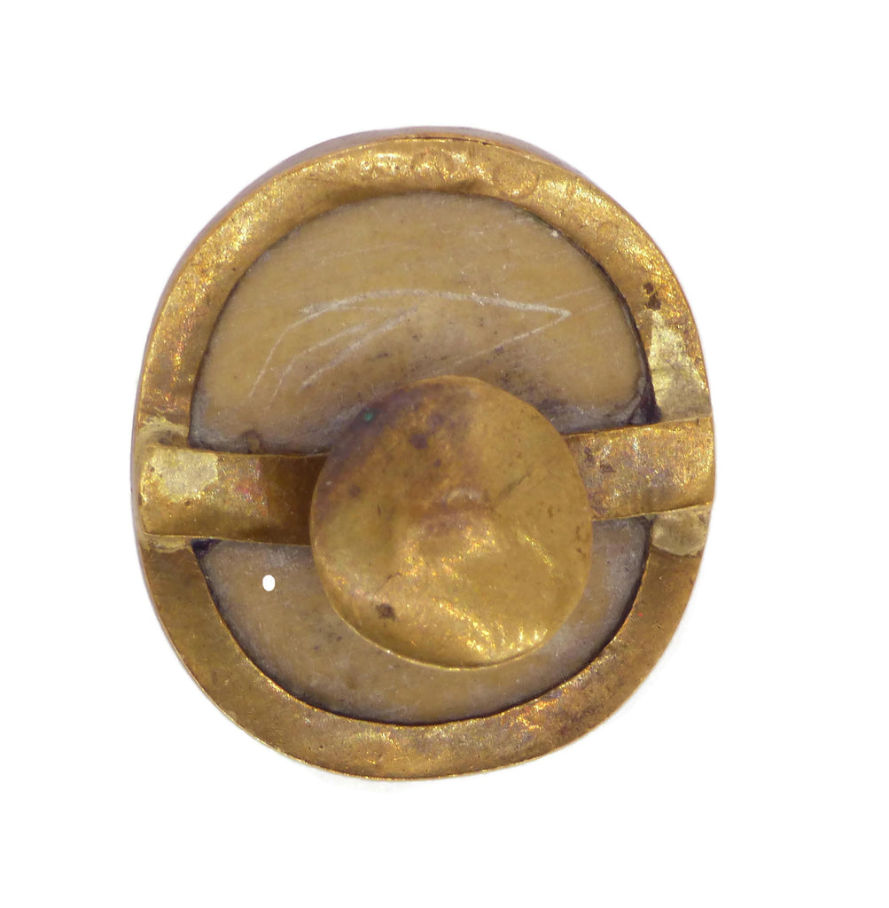 Antique Victorian 1890’s Lava Buttonhole Stud Cameo - Vintage Lane Jewelry