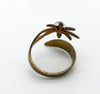 Brass Wrap Around Adjustable Flower Mood Ring - Vintage Lane Jewelry