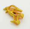 Vintage Hattie Carnegie Gold Lucite Rhinestone Anteater Figural Brooch - Vintage Lane Jewelry