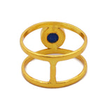 Gold Vermeil Double Band Mood Ring - Vintage Lane Jewelry