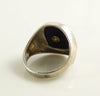 Sterling Silver Black Onyx Crystal Art Deco Ring - Vintage Lane Jewelry