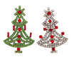 Husar D Czech Rhinestone Christmas Tree Brooches - Vintage Lane Jewelry