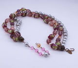 Miriam Haskell 3 Strand Art Glass and Glass Pearl Necklace - Vintage Lane Jewelry