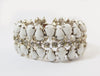 Kramer of New York Rhinestone Milk Glass Bracelet - Vintage Lane Jewelry