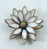 Vintage Crown Trifari White Poured Glass Flower Brooch - Vintage Lane Jewelry