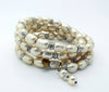 Vintage Miriam Haskell Baroque Glass Pearl and Rhinestone Rondelle Wrap Bracelet - Vintage Lane Jewelry