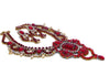 Red Rhinestone Czech Glass Bijoux MG Necklace and Earrings - Vintage Lane Jewelry
