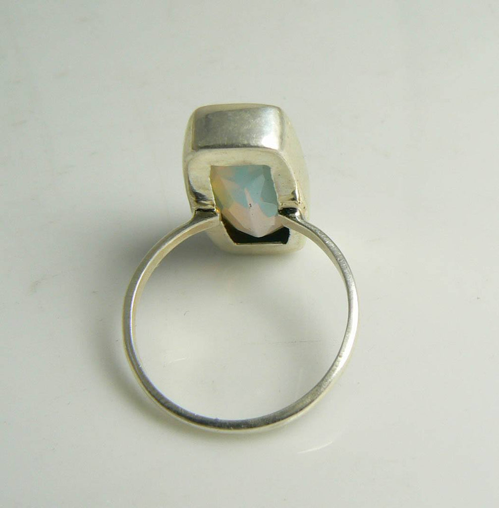 Genuine Fire Opalite 12 ct Sterling Silver Ring - Vintage Lane Jewelry
