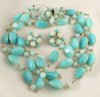 Vintage Western Germany 3 Strand Turquoise Plastic Bead Necklace and Clip Earrings - Vintage Lane Jewelry