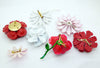 Vintage Enamel Flower Pins, Brooch Lot, Reds and Whites - Vintage Lane Jewelry