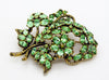 Vintage Hollycraft Floral Spring Peridot Green Rhinestone 1953 Brooch - Vintage Lane Jewelry
