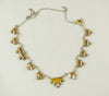 Vintage Step Vauxhall Gold Glass Art Deco Necklace. - Vintage Lane Jewelry