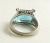 Sterling silver 925 London Blue Quartz Beaded Forget Me Not Ring - Vintage Lane Jewelry